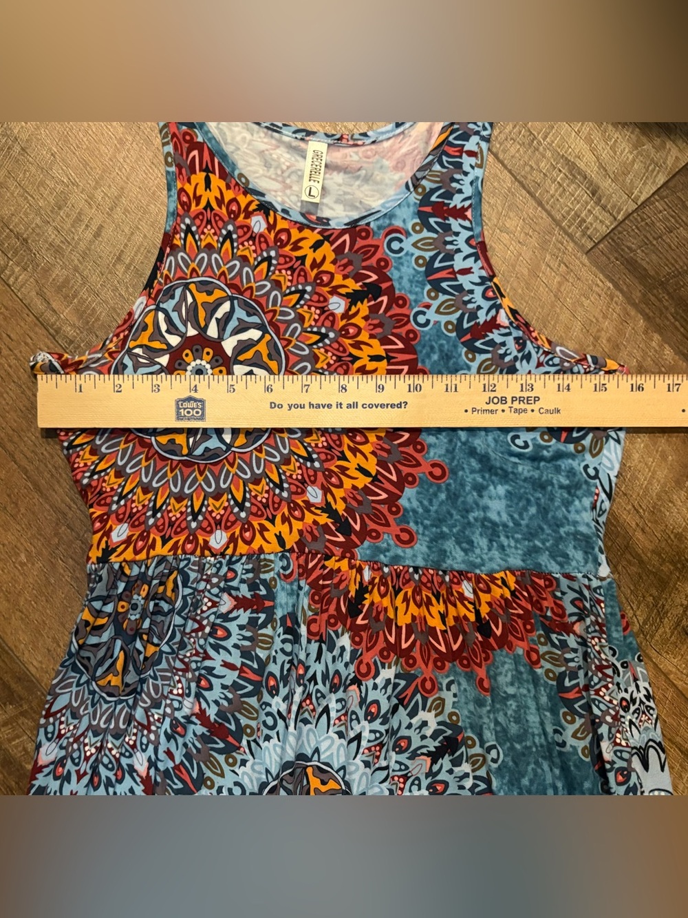 Grecerelle Boho Maxi Dress Large Colorful Mandala Print 59” Long - Picture 11 of 12
